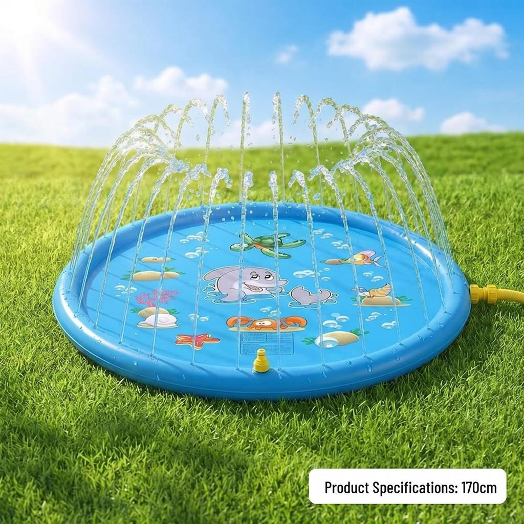 Children's Eco-friendly PVC Splash Mat: Water Pool, Sprinkler, Air Cushion Play Toy for Outdoors