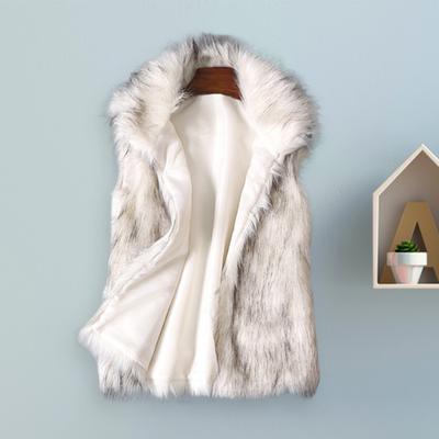 Stehkragen Ärmellose Taschen Einreiher Frauen Weste Herbst Winter Verdickte Kunstpelz Weste
