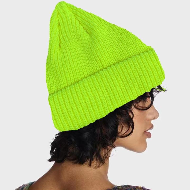 Elastic Windproof Beanies Knitted Solid Color Hat for Women Men Keep Ear Warm Hat Cold Weather Skiing Cycling Supplies