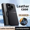 High Grade Luxury Magnetic Car Holder Leather Case For Huawei Pura80 Pro Silicone Protective For Pura80 Ultra Back Cover