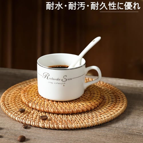 Handmade, Heat-Resistant Rattan Trivet, Natural Material, Round, Washable, Thick, Heat-Resistant, Suitable for Iron Kettles, Pots, Donabe, and Ironwar