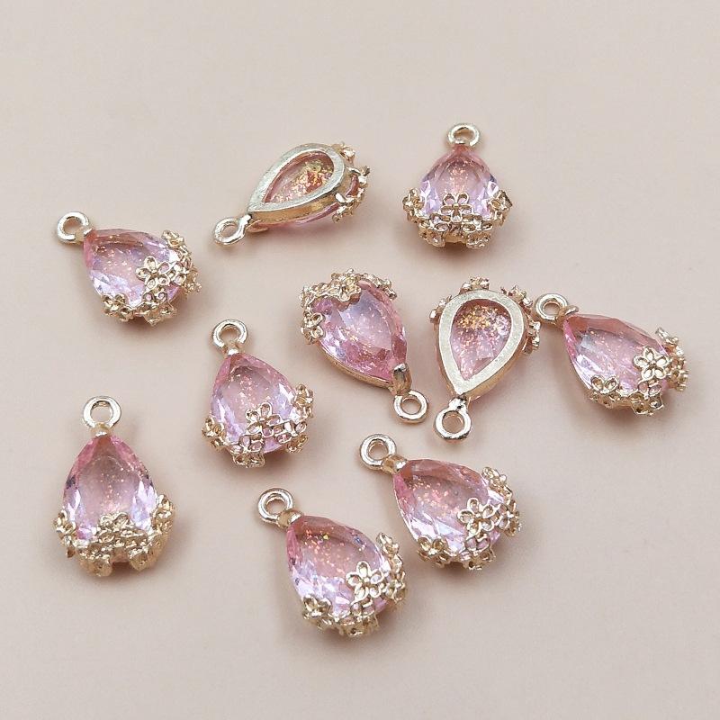 10PCS DIY Necklace Bracelet Earrings Alloy Jewelry Accessories Baroque Crystal Pendant Accessories Charm for DIY Jewelry Making