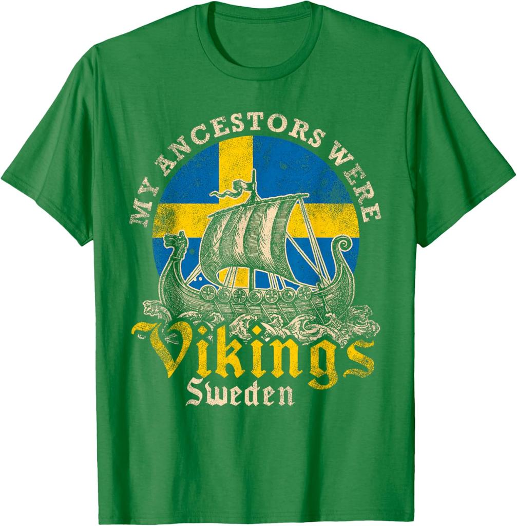 Swedish Sweden Swede Viking Ship Flag TShirt