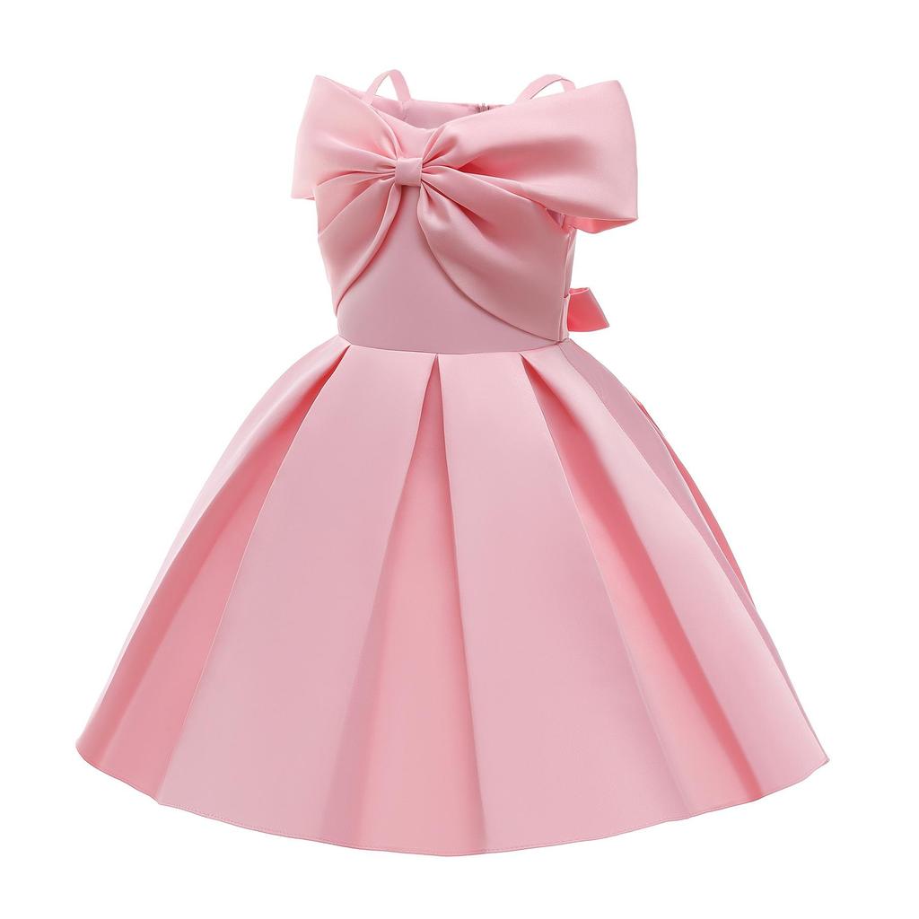 Children's Girls' Dresses Colorblocked Pleated Sleeveless Princess Dresses Strapless Pleated Princess Dresses