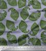 Soimoi Blue Japan Crepe Satin Fabric Green Paisley Printed Craft Fabric by the metre 42 Inch