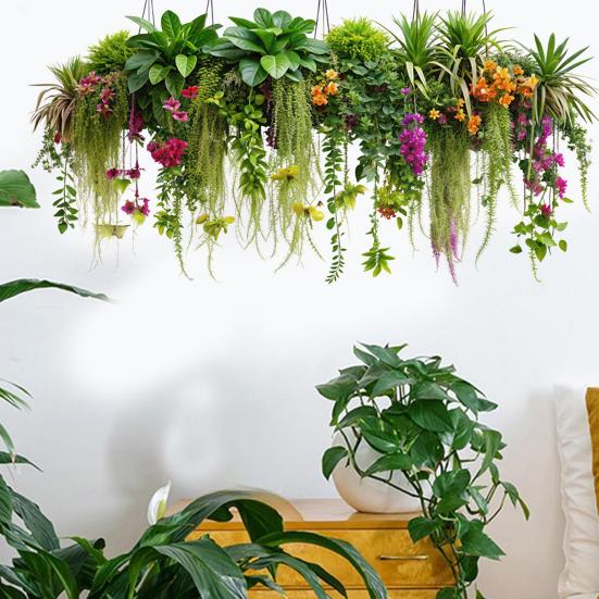 Pegatinas de Pared de Enredaderas Colgantes Plantas Verdes Hojas Pegatina de Pared Extraíble Pelar y Pegar Murales Artísticos de PVC para Sala de Estar Dormitorio Aula Cocina