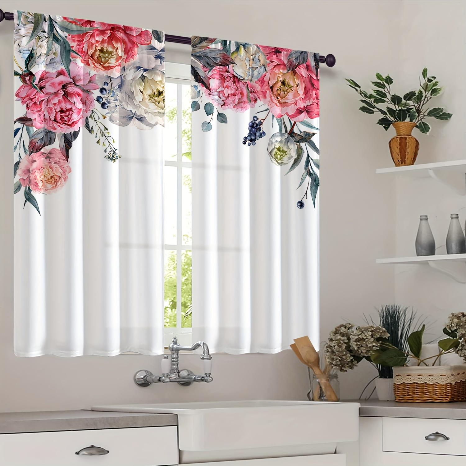 

2 шт. Шторы для спальни, пасторальный стиль, весенние цветы и растения, шторы из ткани для затемнения в американском стиле, эркер, гостиная, W75 X H166(CM)X2Pcs&Hook