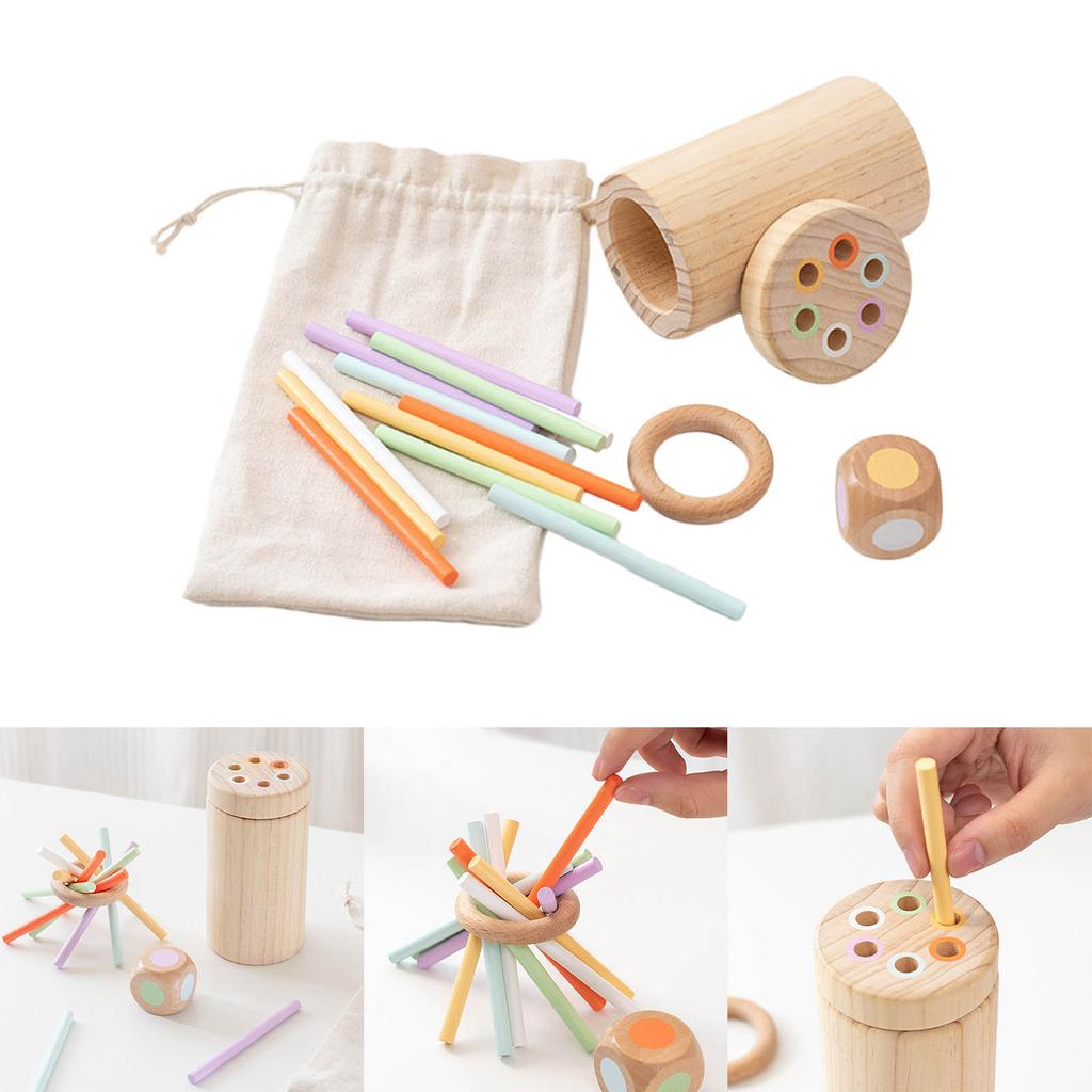 Color Game Stick Desktop Toys Playset Wood Toys Educational Board Game Toys Educational Sticks Game Funny Pick up Sticks