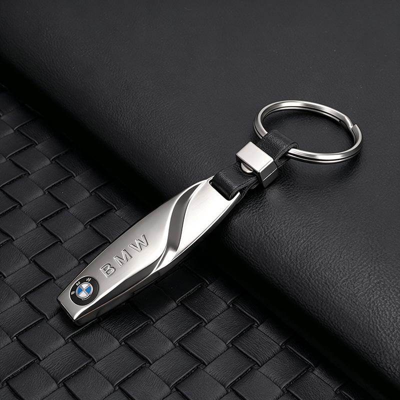 1Pcs Metal/Leather Keychain Hand-Woven Key Rope Key Ring Auto Emblem Accessories For BMW E90 E87 F30 E60 F01 F02 G20 X1 X3 X4 X5 rvsh75