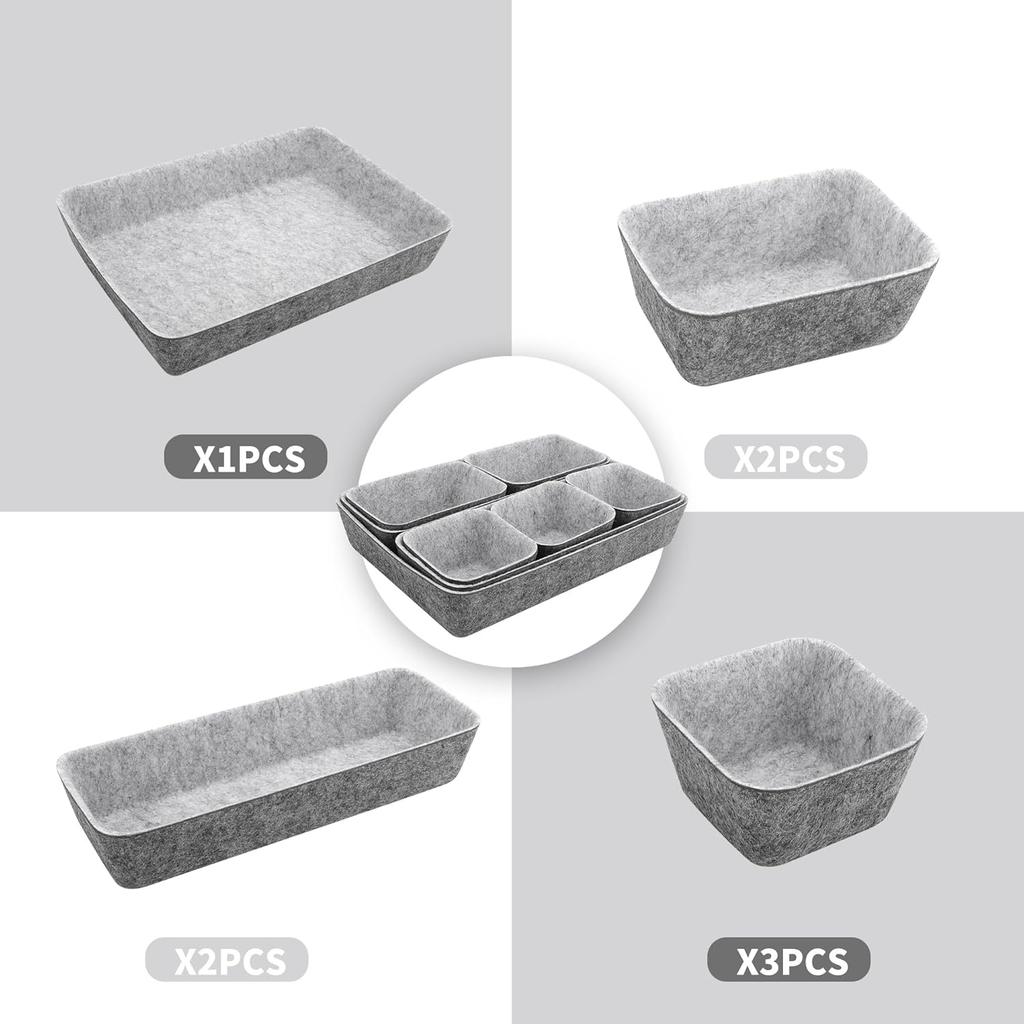 8PC/Set Drawer Organizers Storage Box Felt Storage Bins Toy Basket Shelf Cubes Foldable Drawer Dividers Desk Organisers