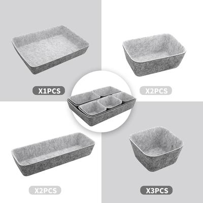 8PC/Set Drawer Organizers Storage Box Felt Storage Bins Toy Basket Shelf Cubes Foldable Drawer Dividers Desk Organisers