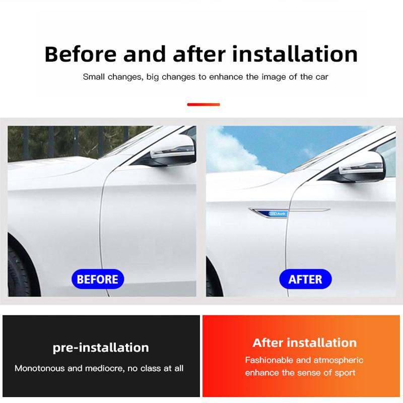 Car Leaf Board Side Decorative Sticker Label Body Blade Decals For Tt Sline A1 A3 A4 A5 A6 A7 A8 B8 B9 B6 C6 Q2 Q3 Q5 Q7 Q8 TT