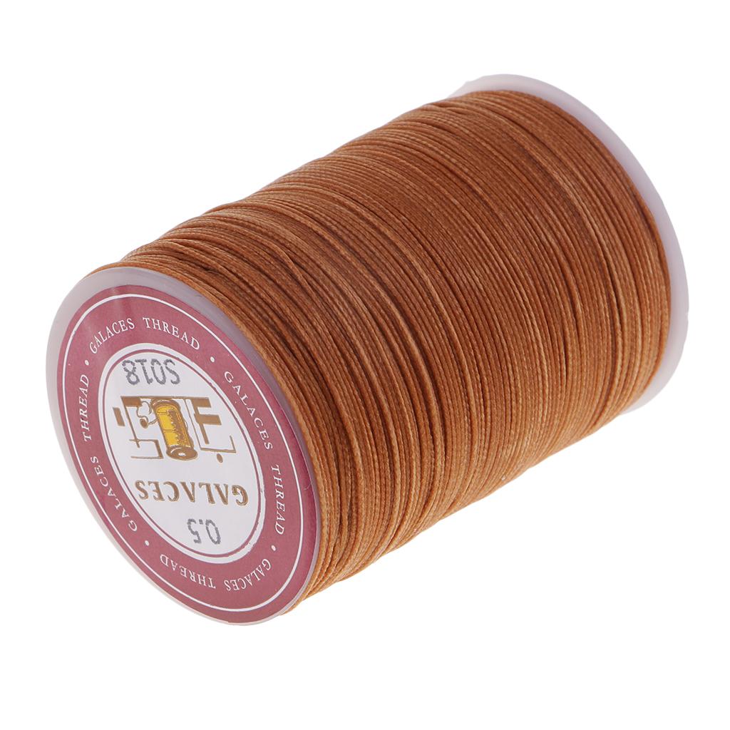 Round Waxed Polyester Thread 0.5mm Hand Sewing Cord for Leather Crafting Shoe Bag Carpet Repair Accessories
