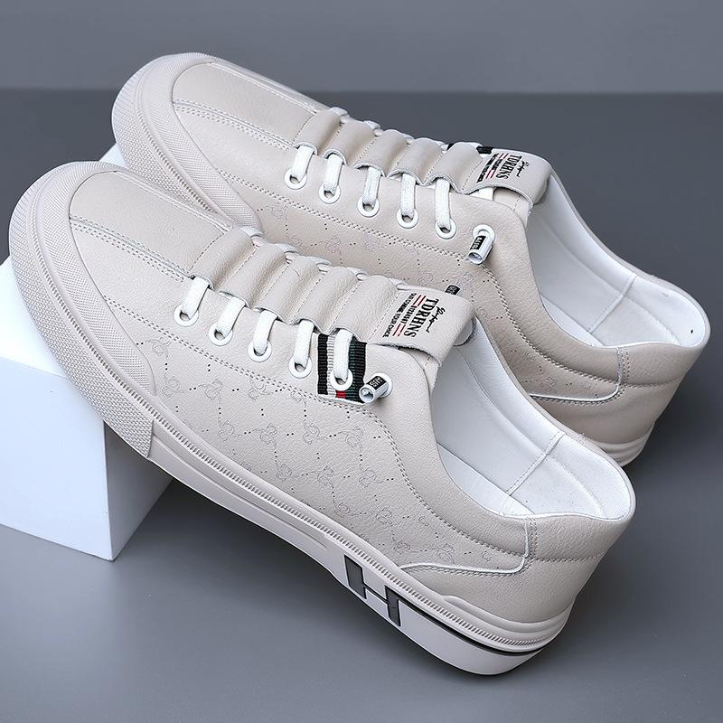 European station new soft leather flat bottom low top sports board shoes casual men's shoes fashion trendy shoes
