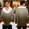Men's Christmas Printed Fleece Lined Hoodie | Faux Trim Party Sweatshirt With Pocket | Plus Size Loose Fit Holiday Pullover
