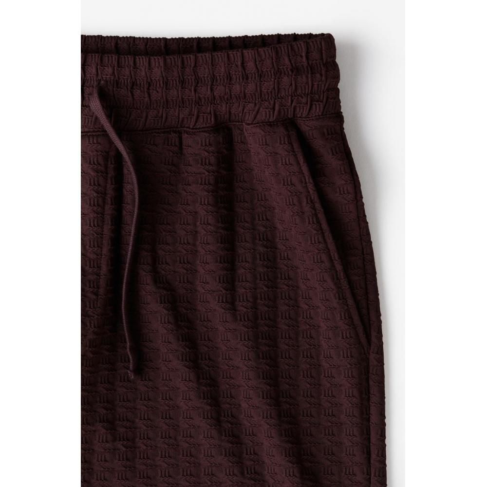 H M Regular Fit Textured Sweat sHorts pluM Purple