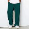 2026 Autumn Men's Solid Color Waffle Lace Trousers Loose Casual Sports Straight Pants
