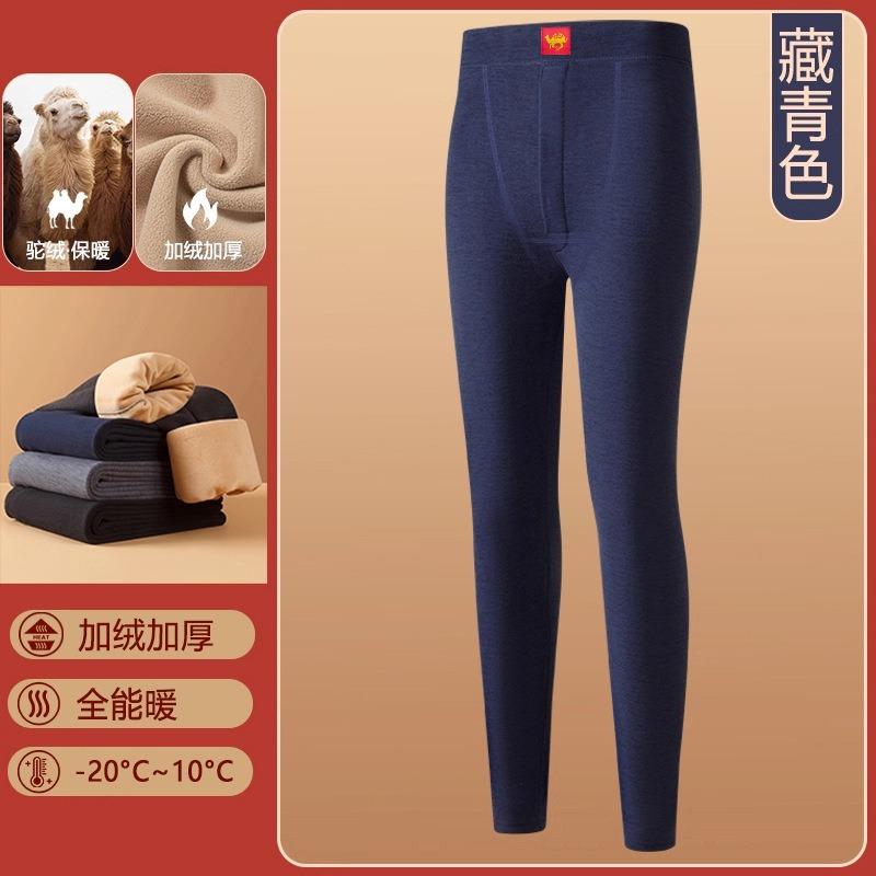 

Мужские термобрюки из верблюжьей шерсти холодостойкие и носят высокоэластичные облегающие бесшовные согревающие леггинсы осенью и зимой 4XL