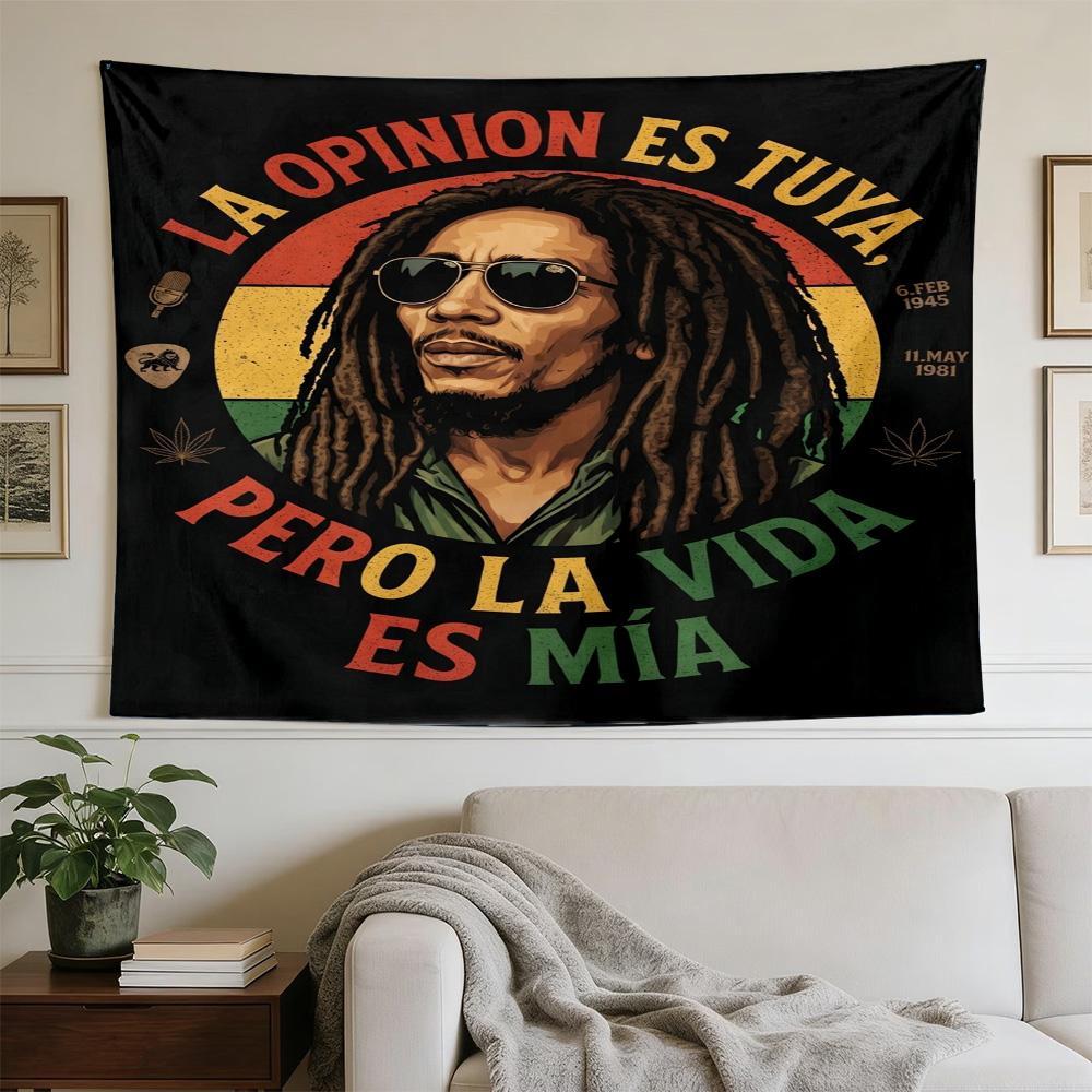 Bob Marley Reggae One Love Reggae Decorative Wall-Hanging Tapestry, Home Ornament for Living Room,Dorm and Fan Parties,Multi-style,celebrities,cartoon