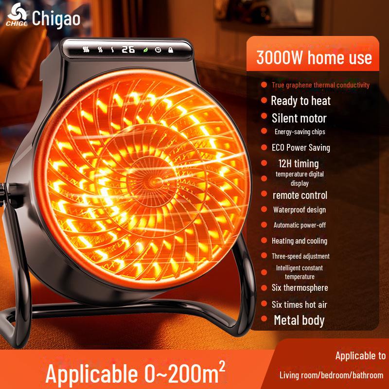 

Энергосберегающий бытовой графеновый обогреватель Chigo с мощным охлаждением и обогревом Supreme Edition 3000 watt remote control