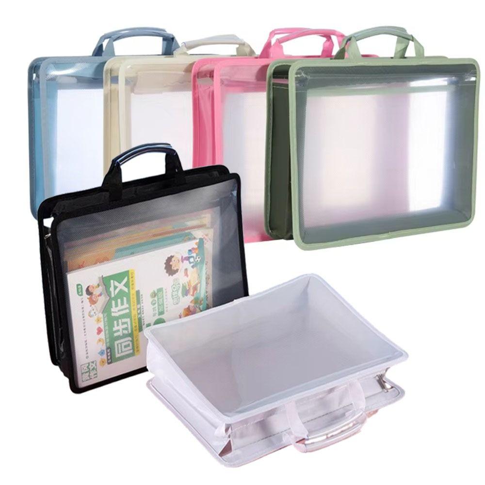 Large Capacity Portable Documents Bag Thickened Plastic File Organizer  Students