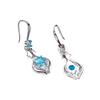 Blue Zircon Water Drop Earrings with Diamonds, Long Design Sense, Elegant Temperament, Fringed Earrings.