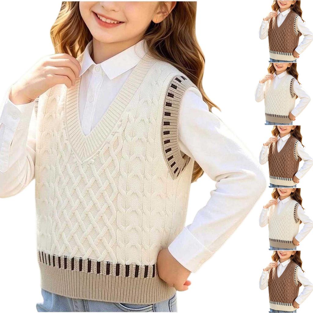 Gilet Pullover a Maglia Senza Maniche per Bambini