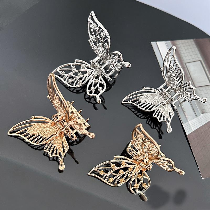1pc Exquisite Elegant Metallic Butterfly Hair Claw Intricate Designs Perfect Boho Chic Styles Daily Whimsical Hair Accessories