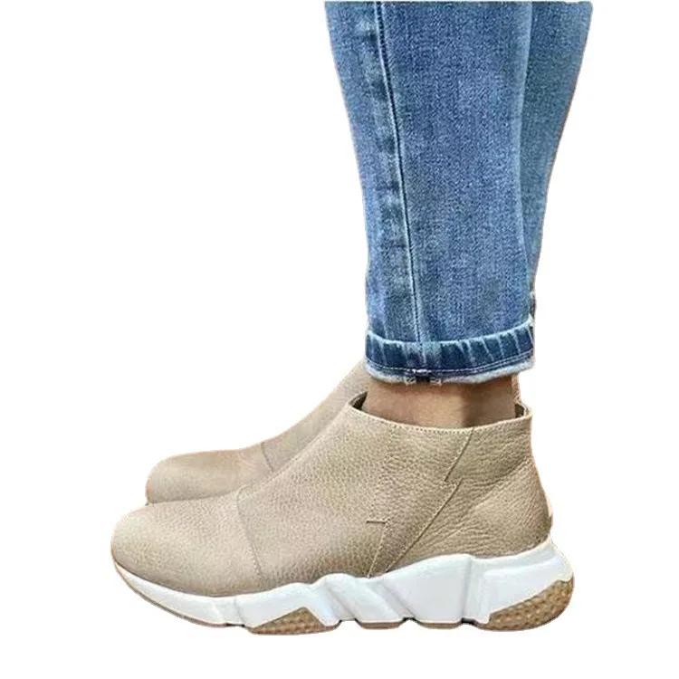 Fashion Women Arch Spupport Boots Short Plush Warm Femme Boots Winter Waterproof Women Shoes Ankle PU Women Boots