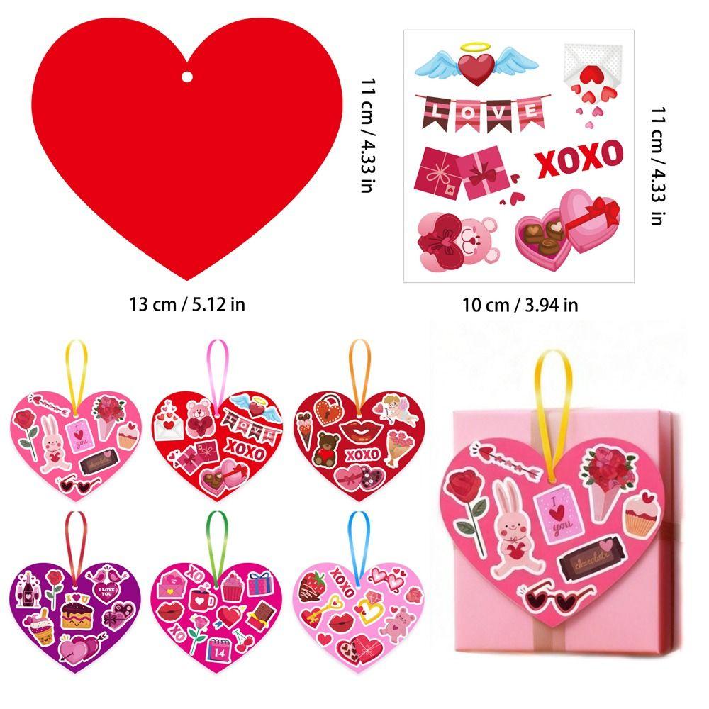 Biglietto Regalo San Valentino a Forma di Cuore Colorato Set Regalo per Dichiarazione Biglietti d'Auguri Fai da Te Etichette per Biscotti Fatti a Mano