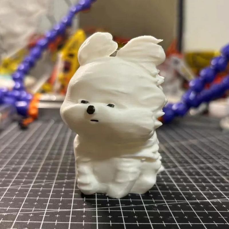Wind-Blown Dog Figurine Puppy Ornament Realistic Fluffy Adorable Dog Simulated Dog Decoration For Home/Office/Car/Desk