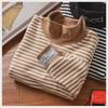 2023 Boys' Half Turtleneck Striped Tops: Warm and Stylish Autumn/Winter Shirts for Kids