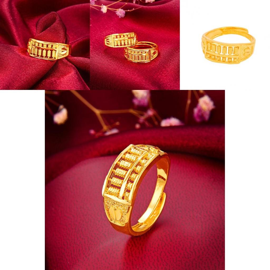 Stylish Geometric Abacus Open Ring Beautiful Brass Gold Plated Vintage Ring For Women