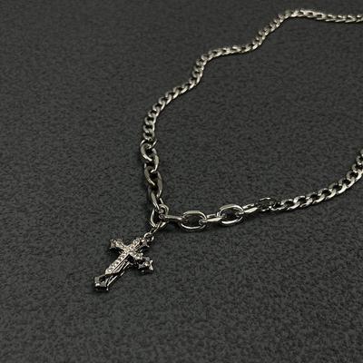Cross Necklace Men's and Women's Design Sense Niche Titanium Steel Chain Dark Style Hip Hop Accessories