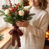 Christmas Woven Ribbon Durable Seasonal And Bouquet Wrapping 5m for Gift Packaging Decorative Crafting Knit
