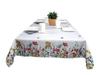 White Tablecloth with Colorful Flowers 130x180 Stain-resistant Tablecloth Bright Colors