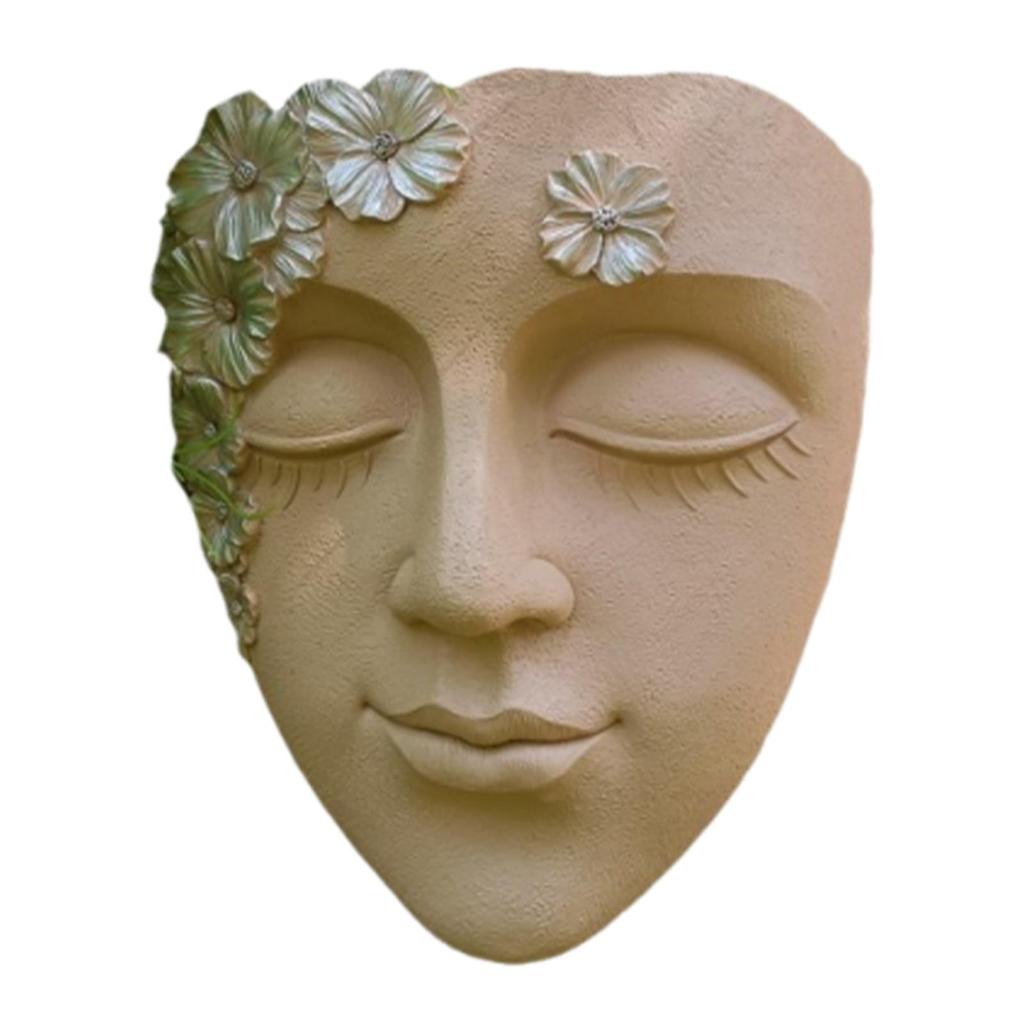 Face Sculpture Wall Planter Figure, Creative Hanging Plant Pot Flowerpot for