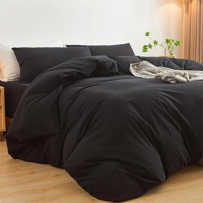 1 pz Copripiumino Tinta Unita 100% Cotone Lavato Copripiumino Stile Minimalista Giapponese Biancheria da Letto Singolo Matrimoniale King Queen Size Letto