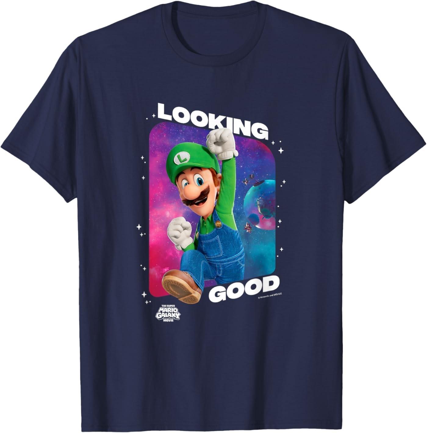The Super Mario Galaxy Movie Looking Good Luigi T-Shirt S разноцветный