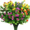 3 Bündel Mehrfarbige Künstliche Blumen Plastik 34cm Realistische Simulation Florale Sträuße Eukalyptus Kamelie Rose
