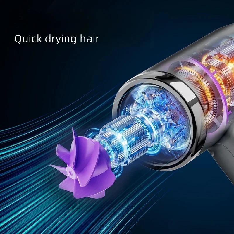 Super Portable Rechargeable Wireless Hair Dryer Negative Ions Usb Charging Powerful High Speed 3 Gears Hair Care for Home/Travel