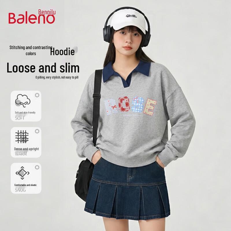 

Baleno Women s Loose Fit Polo Collar Sweatshirt 2XL