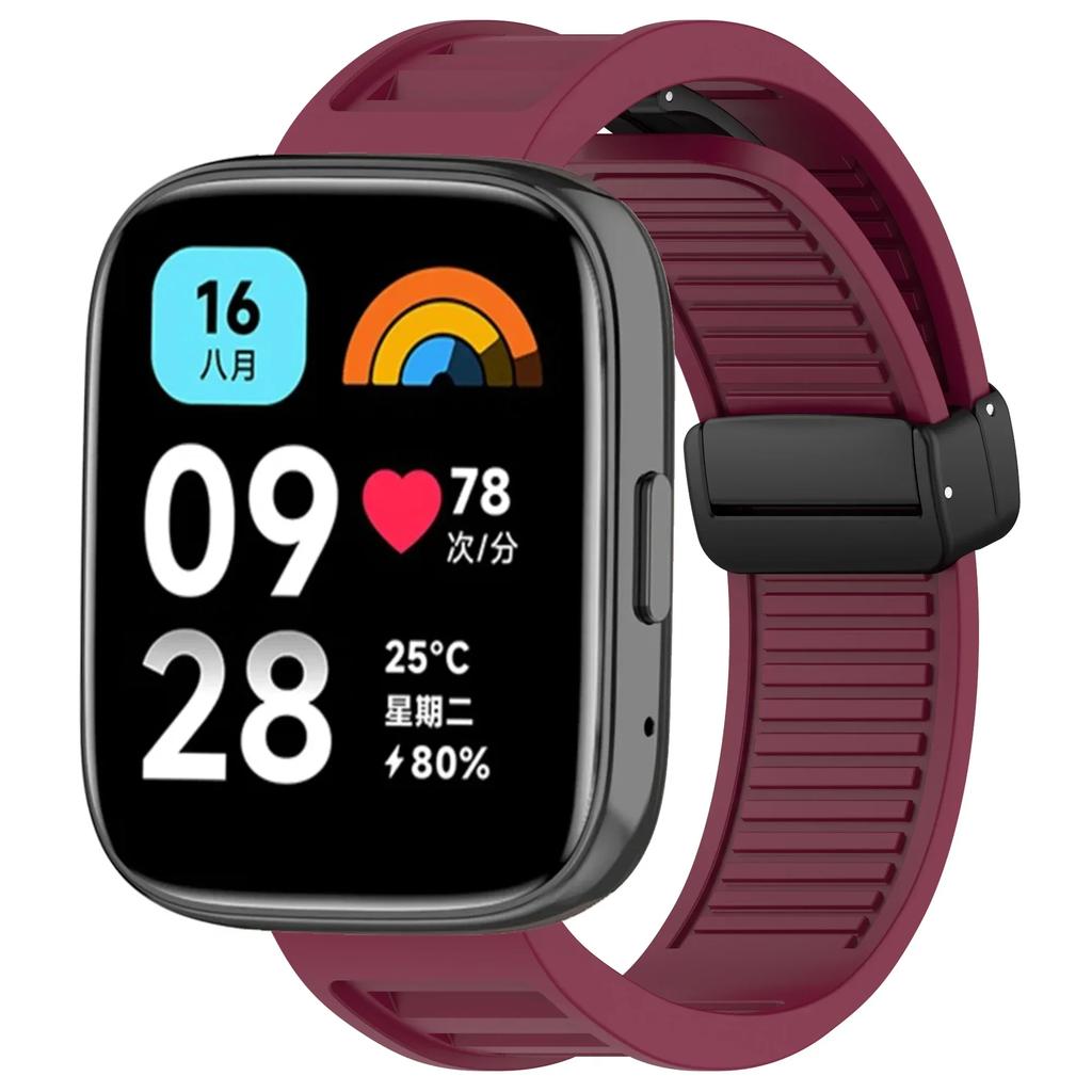 22mm Silicone Magnetic Buckle Band for Redmi Watch 3 Active/Lite Smartwatch Replacement Band for Xiaomi Redmi Watch 3 Lite Strap