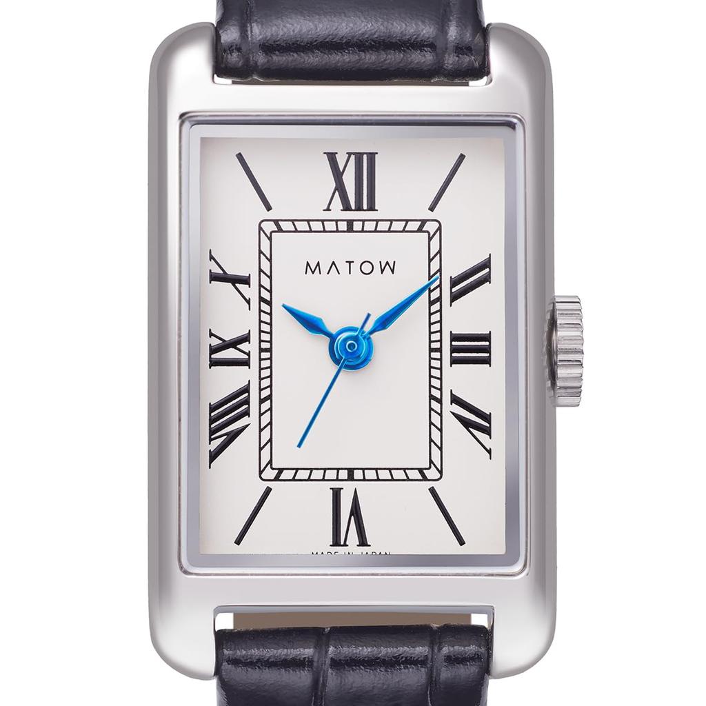 Authorized Dealer [MATOW] MATOW Women's Watch mw004003 [Tsuki] Oborozuki Square Silver Black Leather