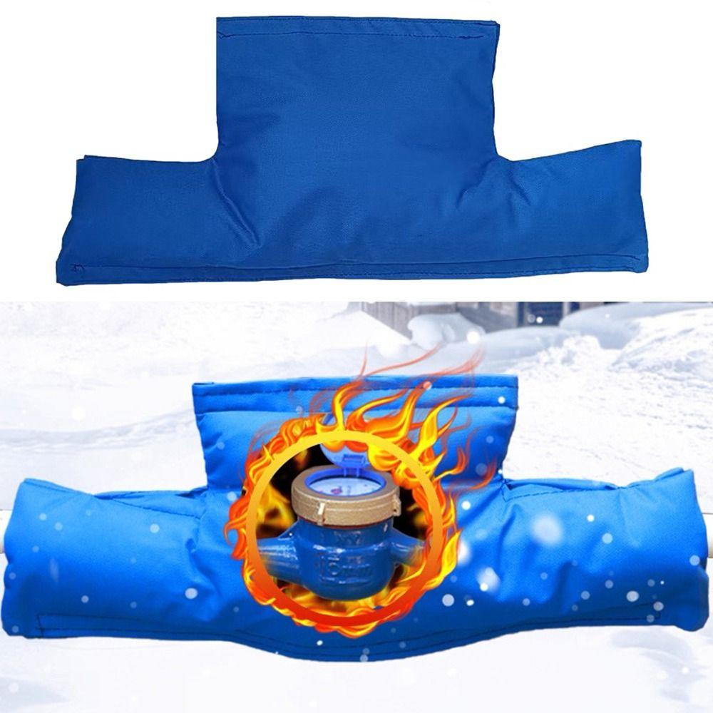 Double Sided Waterproof Water Meter Insulation Cover 3 Way Blue Sprinkler Valve Cover Detachable Pipe Freeze Protection Outdoor