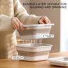 Foldable Kitchen Strainer and Vegetable Strainer Set - Double-Layer Draining Basket, Fruit Bowl, Perfect for Draining Noodles and Vegetables