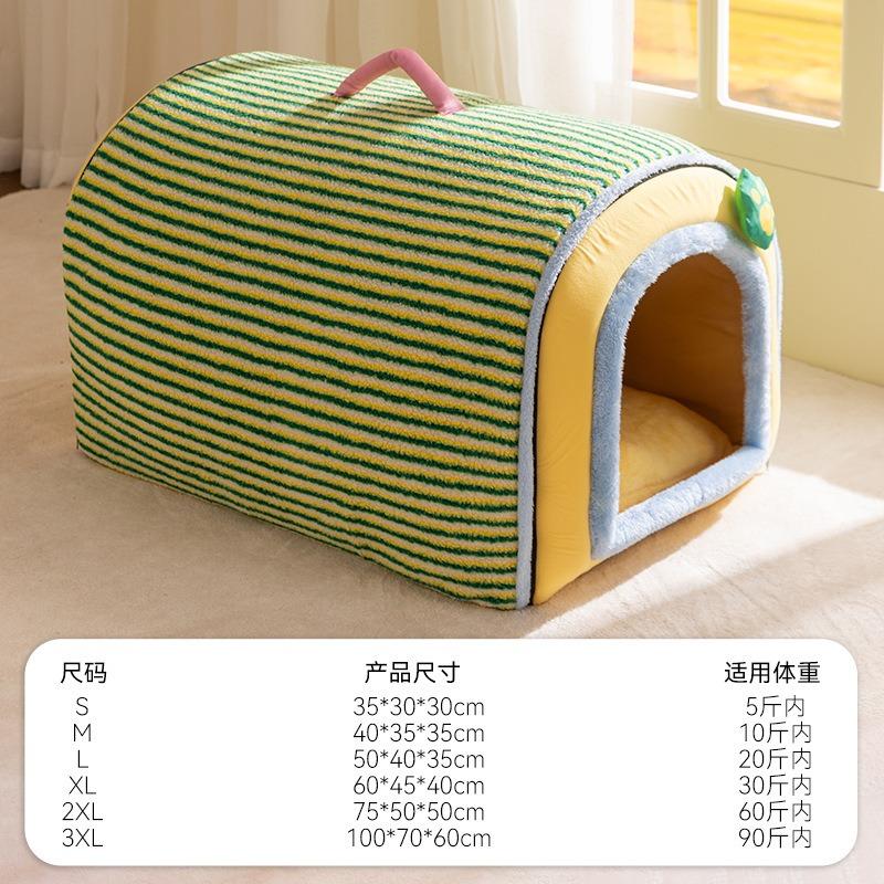 Dog House Winter Warmth Enclosed Sense of Security Winter Dog Sleeping Nest Dog Bed All Year Roundneutral Removable Washable Mat