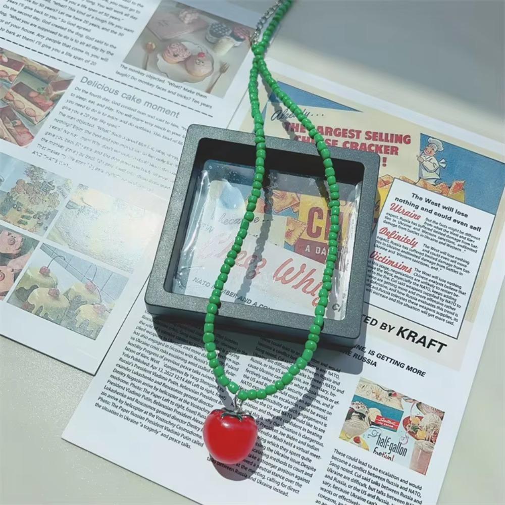 

Свежие фрукты Фрукты Подвеска Ожерелье Дофаминовые цвета Ювелирные аксессуары Вечеринка Чокер Женщины Девушки Cherry Tomatoes