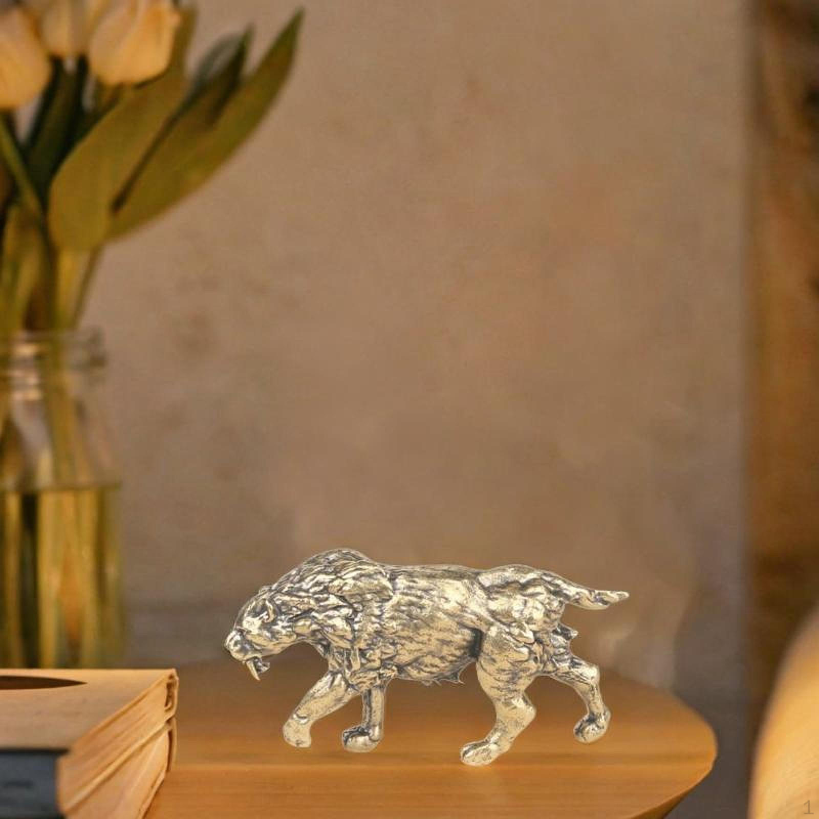 

Mini Tiger Statue,Animal Sculpture Miniature Figurine Tea Pet for Entrance Cabinet Lovers