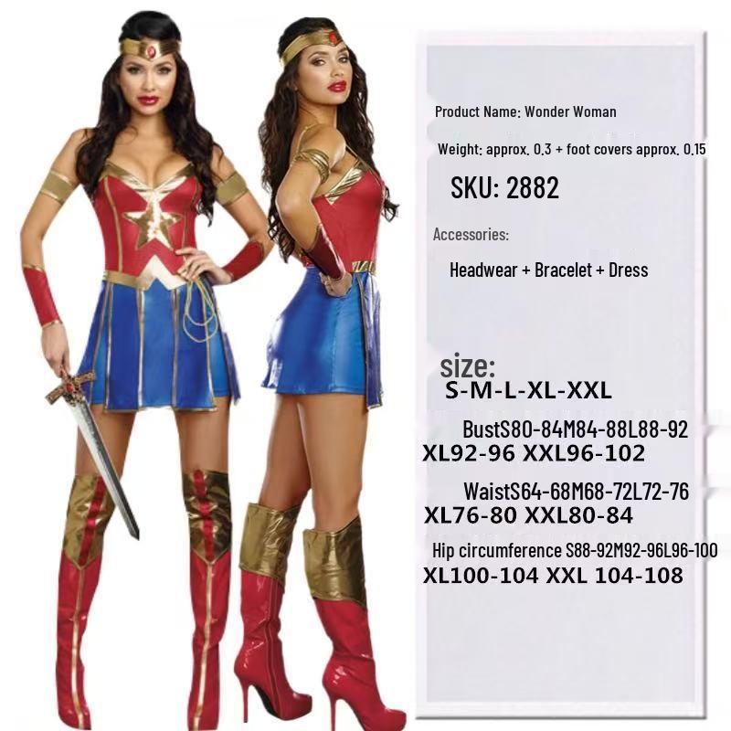 Hero Wonder Woman Leather Adult Role-Playing Costume for Halloween